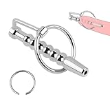LZMYZ Edelstahl Hollow PenisPlug Mit Eichelring Penisringe Urethral Sounding Dilatoren Penis Plug Metall Harnröhre Katheter Harnröhrensonden Dilator Sextoy für Männer