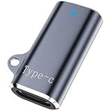 YUPEIUKLI Magnetischer Adapter Typ C auf 2-polig für Kopfhörer, Aluminiumgehäuse mit 2,8 mm Abstand und blauem LED-Licht