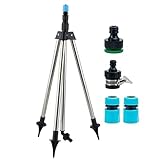 Impulsregner Komplettset – Kreis- & Sektorenregner, Pulsationssprenger mit Stativ – Höhenverstellbar 56–90 cm – Gartensprenger für Rasen, Hof, Obstgarten, Landwirtschaft, Gartenpflege