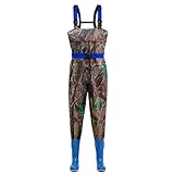 Naturepanda Wathose Damen,Anglerhose Wasserdicht mit Stiefel,Jagd Wathosen,Fischerhose,FischTeich Anglerhose,Atmungsaktive,mit Verstellbarer Schultergurt,für Angeln,Outdoor-Aktivitäten