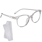 KINDOYO Klassische Blaulichtfilter Brille - Komfortabel Computerbrillen Gaming-Lesebrille Leichte Transparent Ovale Anti-Augenbelastung Brille für Frauen und Männer - Grau