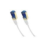 ProfiPatch Netzwerkkabel Cat7 S/FTP RJ45 LAN Kabel LSZH Premium Ethernet Patchkabel 10GB 600MHz weiß 2er set 2m Längen Switch Router Gaming Patchpanel