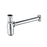 GRIFEMA COMPLENTOS-G102 | Messing Siphon Geruchverschluss für Waschbecken, 1 1/4', Runde Form, 360 cm | Universal Siphon für Waschtisch, mit Verlängerung, Chrom