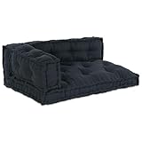 Teenpull Palettenkissen Set 3er-Pack, Anthrazit, aus Baumwolle, rechteckig, matt, für Sofa und Lounge, bequemes Sitzkissen für modernes Wohnzimmer