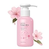 Kirschblüten schäumende Handseife mit Pumpspender, feuchtigkeitsspendende flüssige Handwäsche, ganz natürlich, alkoholfrei, tierversuchsfrei, Tiefenreinigung mit Hautspülungen, sanft für alle