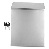 DIYEAH Vorschlagsbox Abschließbarer Briefkasten Wandbriefkasten Fürs Büro Briefkasten Zur Wandmontage Hängender Briefkasten Kleiner Briefkasten Rustikaler Briefkasten Silver Eisen