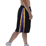 Beokeuioe Herren Knopfleiste- Hosen Kurze Sweatshose Trainingshorts mit seitlicher Streifen Bermuda Shorts Sweatpants Elastischer Bund Jogginghose mit Taschen Knöpfe Laufenhose