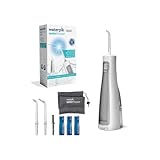Waterpik Cordless Freedom Waterflosser kabellose Munddusche, wasserdicht und batteriebetriebe, ideal für Reisen, kleine Bäder oder unter der Dusche, mit 3 Aufsätzen, weiß (WF-03EU010)