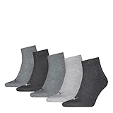 PUMA Unisex Plain Quarter, Anthraci/l Mel Grey/m Mel Grey-New, 47/49 (5er Pack)