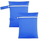 mongtsamz Laundry Bag zweiteiliges Set,wäschesack Wasserdichter,Wet Bag Wiederverwendbarer,Blauer nasstasche mit Einer Taschefür Schwimmen, Reisen, Sportbekleidung