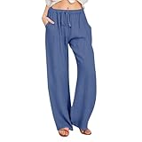 Sommerhose Damen Leicht Damenhosen Stretch Outdoorhose Leinenhose Damen Halara Hosen 7/8 Hose Sommer Lang Sommerhosen Große Größen 3/4 Chaps High Waist Jogginghose Gefüttert,XL