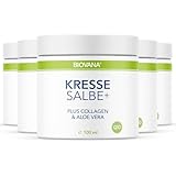 BIOVANA Kressesalbe Plus – Altersflecken Creme/Gesichtscreme (1 Flasche - 100 ml) – Kresse Salbe Kresse Creme Kresse Salbe Gesicht Anti Falten Creme (5x)