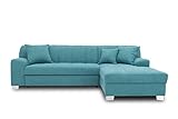 DOMO. collection Ecksofa Capri, Sofa in L-Form, Couch, Polsterecke, Eckcouch, Sofa-Garnitur 239 x 152 x 75 cm (BxTxH), türkis
