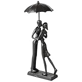 Supaway Gusseisen Paar Figur Statue Mann Frau Schwarz Abstrakte Figuren Paar Liebe Skulptur Vintage Metallpaar Statue Regenschirm Paar Skulptur für Regal Mantel Kamin Eingangsbuchhandel Fernsehzimmer