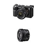 Sony Alpha 7C Spiegellose E-Mount Vollformat-Digitalkamera ILCE-7C (24,2 MP, 7,5cm (3 Zoll) Touch-Display, Echtzeit-AF) inkl. 28-60mm & 40mm f2.5 Objektiv - Schwarz