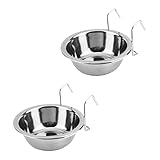POPETPOP 2 Sätze Pet Futternapf Teilig Hängende Rostfreie Hundeschüssel für Futter und Wasser Robustes Leicht zu Reinigen Geeignet für Kleine bis Mittlere Haustiere Saubere Käfiglösung