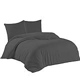 Livessa Bettwäsche 155x220 3teilig Baumwolle - Bettwäsche mit Reißverschluss: Bettbezug 155x220 cm + 2er Set Kissenbezug 80x80 cm, Oeko-Tex Zertifiziert, aus%100 Baumwolle Jersey (140 g/qm)