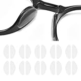KMKANPO 10 Paar 1mm Silikon Nasenpads Antirutsch Brillenpads Adhesive Nasenpads Brillen Pads Selbstklebend Brillen Nasenpads,Brille Zubehör,Für Brillen Und Sonnenbrillen(Transparent)