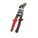 Stanley Maxsteel Blechschere (mit Durchlauf links, 250 mm Länge, Bi-Material Kunststoffhandgriff, chromveredelt, Einhandbedienung) rot, 2-14-567