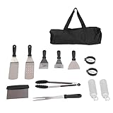 12 - teiliges Grillbesteck Set aus Edelstahl, beständig, Inkl. Aufbewahrungstasche - Vielseitig Einsetzbar, Rostfrei & Robust, Ideal für Camping und Grillpartys