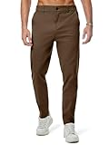 JMIERR Stretch Chino Hosen Herren für Business & Freizeit Bequeme Cargohose Männer Baumwolle Hosen Männer Stoffhose Braun, XL