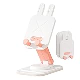 Handy-Schreibtischständer, faltbar, Mehrzweck-Hasen-Design, 360 Grad drehbar, Wiege-Dock, Nachttisch-Handy-Ständer für Theke, Nachttisch, Reisen, Damen, Herren, Zuhause
