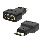 VIEVRE 2 Stücke Mini Hdmi auf Hdmi, Mini Hdmi Adapter, Mini Hdmi auf Hdmi Adapter, Hdmi auf Mini Hdmi, Hdmi Mini Hdmi Adapter(Vergoldet, FullHD, 1080p) Schwarz