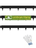 Heybeaut Garden Cor-Ten Stahl-Landschaftseinfassung (schwarz, 20,3 cm, H-3 Stück, 3 m)