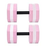 OKOVO 2-teiliges Hantel-Set aus hochdichtem EVA-Schaumstoff, Hanteln für Wasserübungen, für Männer und Frauen, Schwimmbäder, Aerobic, Fitness, Rehabilitationstraining (Rautenförmiges Rosa, Weiß, Rosa)