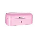 Wesco Grandy Brotkasten in der Farbe pink, pulverbeschichtetes Stahlblech, Lüftungslöcher und stabiler Handgriff, 41 x 25,5 x 16,5 cm