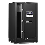 MOLVUS Home Safe Feuerfest Wasserdicht, Touchscreen Feuerfester Tresor, Digitaler Sicherheitssafe mit verstecktem Schlosskasten, Zahlenschloss, Anti-Diebstahl Dual Alarm Sicherheit Geldsafe für Home