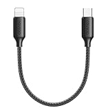 RAVIAD USB C Lightning Kabel 0.5M [MFi Zertifiziert] Power Delivery Nylon Typ C to Lightning Ladekabel für iPhone 14/13/13 Pro/13 Pro Max/13 Mini/12/12 Pro Max/12 Mini/11 Pro/X/XS/XR/8/SE -Schwarz