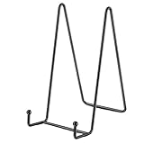 Metall-Bilderständer – Tellerständer | Rahmenhalter | Metall-Bilderstaffelei, schwarzer Eisenstaffeleien-Präsentationsständer, Heimdekoration, Tischdekoration für Tisch-Arbeitsplattenschrank