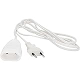 UNITEC Euro-Verlängerung mit Stecker und Kupplung, 2 Meter, weiß