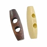 Holz-Knebelknöpfe in Olivenform, 40 Stück, 3 cm, zum Nähen, Stricken, Dufflecoat, 2 Farben, 40 Stück