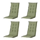 Madison 4er Set Hochlehner Auflagen, Bequeme und Stilvolle Gartenstuhlauflage für Holz-,Stahl-, Oder Kunststoffstühle, Sitzauflage - Indoor/Outdoor Stuhlpolster