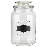 APS Vorratsglas mit Beschriftungsfeld – Hochwertiger Glasbehälter zur Aufbewahrung mit 1,2 Liter Fassungsvermögen – Ihre Ware bleibt frisch durch den Glasdeckel mit Dichtung, Aufbewahrungsbehälter