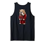 Englische Bulldogge Judo Karate Master in Rot Judogi Tank Top