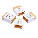 BUGUUYO 4 Stück Mini-Haussüßigkeiten-Verpackungsbeutel Modell einer Papierverpackungstasche Kleine Leckerbeutel Kekstüten Snacktüten aus Papier kleine Papiertüte Mini- Kraftpapier