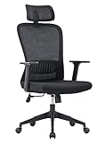 ASHSDI Sitzmöbel Für Büro Bürostuhl Home Drehbarer Computerstuhl Ergonomischer Konferenzstuhl Atmungsaktiver Mesh-Rückenlehnenstuhl Belastbar 150 Kg Schreibtischstuhl(Black)