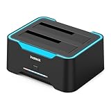 Inateck RGB SATA zu USB 3.0 Festplatten Docking Station mit Offline-Klonfunktion, für 2.5 und 3.5 Zoll SATA HDD und SSD, unterstützt UASP, SA02004