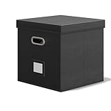 Schallplatten-Aufbewahrungsbox – Schallplatten-Box, stapelbarer Schallplattenhalter mit Deckel, Heimkörbe, Behälter für Fotografie, Studenten, DJ-Familie, Musik, Versand, Sammelstudio