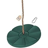 h2i Tellerschaukel aus wetterfestem Kunststoff | Robustes Design & anpassbare Schaukelhöhe | Kinderschaukel mit Halteseil & Karabiner l Schaukel für Outdoor & Indoor | dunkelgrün