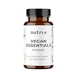 Nutri + veganer Multinährstoff - Vitamine & Mineralstoffe - Vegan Essentials Kapseln Complete Präparat - Multivitamin mit B12 D3 Eisen Selen Choline