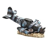 Sharplace Aquarium-Dekoration, Aquarium-Dekoration, dekorative Landschaft, Unterwasserlandschaft, Flugzeugwrack-Ornament für Zuhause, Reptilienbox