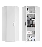 mokebo Eckschrank Mehrzweckschrank 'Der Lange' (64x180 cm) aus Holz, Aktenschrank für Flur oder Büro, auch als Allzweckschrank, Vorratsschrank oder Haushaltsschrank in Weiß