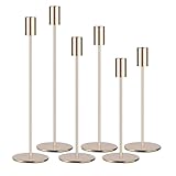 6 SetKerzenhalter,Kandelaber Stabkerzen 33/28/23CM,Hoch Kerzenleuchter, Dekorativer Vintage-Kerzenhalter aus Metall für Geburtstagsessen, Jubiläum, Hochzeit, Heimdekoration (Gold)
