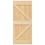 vidaXL Kiefernholz Massiv Tür Rustikal Holzschiebetür Holztür Schiebetürsystem Schiebetürbeschlag Zimmertür Innentür Schiebetür 80x210cm