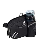 WATERFLY Gürteltasche Bauchtasche mit Flaschenhalter Damen und Herren, Atmungsaktiv Sport Hüfttasche für Laufen Radfahren Camping Klettern Reisen Wandern Joggen Hundetraining