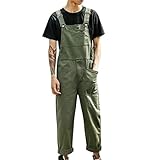 Generisch Latzhose Herren Strapazierfähige Bequem Overall Arbeitshose Alle Jahreszeiten Casual Jeanslatzhose Jumpsuit Baggy Stretch Workwear Hose Fashion Retro Streetwear Arbeitsoverall